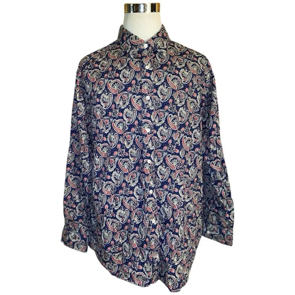 Cremieux Premium Paisley Shirt Men’s 3XB Long Sleeve Button Up Flip Cuff